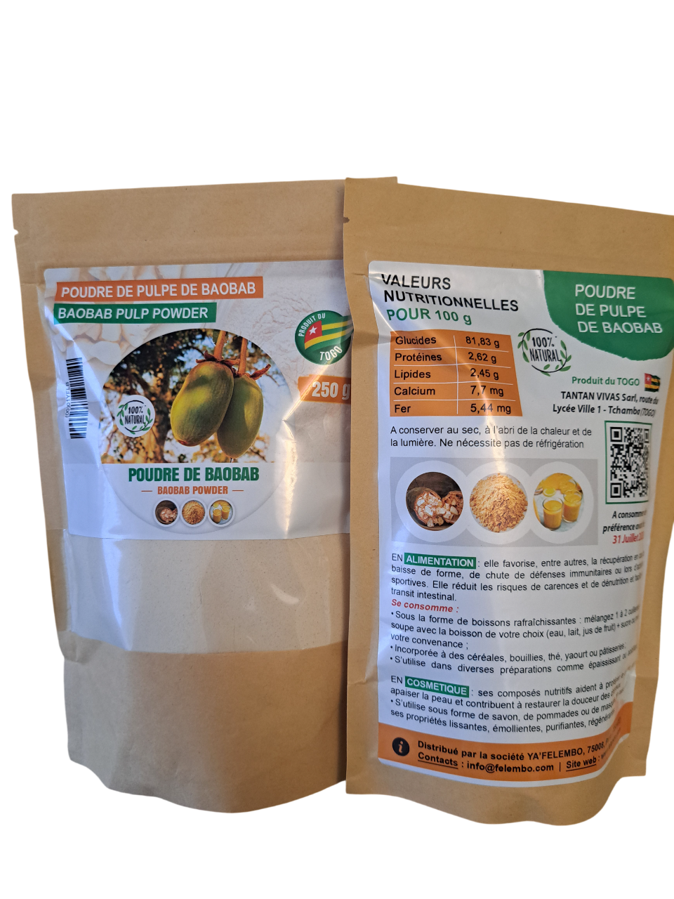 Poudre de Pulpe de Baobab - Superaliment Naturel