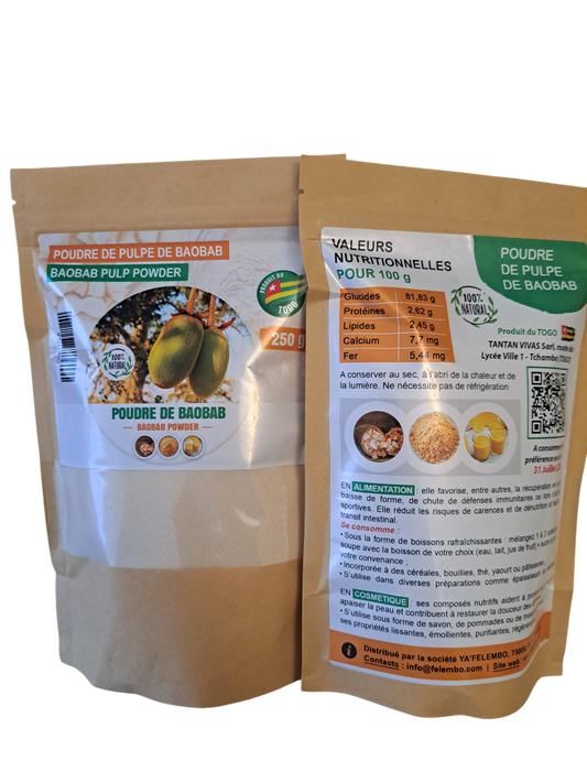 Poudre de Pulpe de Baobab - Superaliment Naturel